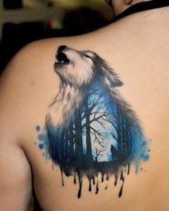 Howling Landscape Wolf